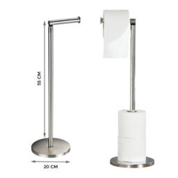 Capri Stainless Steel Satin Swivel Toilet Roll Holder & Spare Holder - thumbnail 2