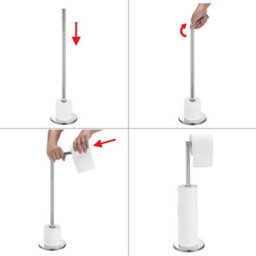 Capri Stainless Steel Satin Swivel Toilet Roll Holder & Spare Holder - thumbnail 6