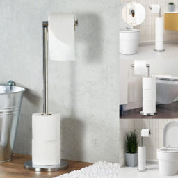 Capri Stainless Steel Satin Swivel Toilet Roll Holder & Spare Holder - thumbnail 5