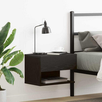 Walplus Bedside Cabinet Black Oak 46 X 29.5 X 30 Cm Engineered Wood - image 1
