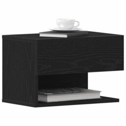 Walplus Bedside Cabinet Black Oak 46 X 29.5 X 30 Cm Engineered Wood - thumbnail 3