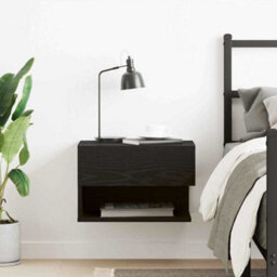 Walplus Bedside Cabinet Black Oak 46 X 29.5 X 30 Cm Engineered Wood - thumbnail 4
