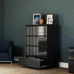 Lassic Vida Designs Glinton 4 Drawer Chest (100% Fsc), Black - thumbnail 5
