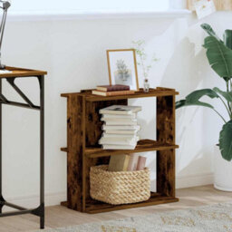 Berkfield Elegant Bookcase 3-Tier Smoked Oak 60X30X60 Cm Engineered Wood - thumbnail 3