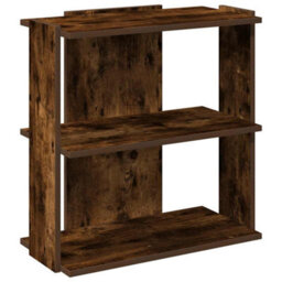 Berkfield Elegant Bookcase 3-Tier Smoked Oak 60X30X60 Cm Engineered Wood - thumbnail 1
