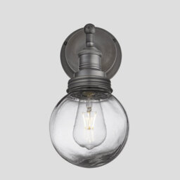 Industville Brooklyn Outdoor & Bathroom Wall Light, Pewter Holder, Pewter Ring, Globe Glass - thumbnail 2