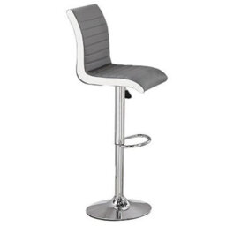 Furniture In Fashion Fiesta Grey High Gloss Bar Table With 2 Ritz Grey White Stools - thumbnail 3