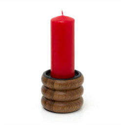 Set Of Walnut Pillar Candle Holders  Wooden Candlesticks For Pillar Candles 8Cm Pack Of 4 - thumbnail 3
