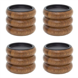 Set Of Walnut Pillar Candle Holders  Wooden Candlesticks For Pillar Candles 8Cm Pack Of 4 - thumbnail 1