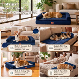 Luckracer Medium Dog Bed Sofa Washable Orthopedic Dog Beds Green 75X50X15Cm - thumbnail 5