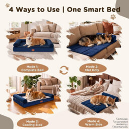 Luckracer Medium Dog Bed Sofa Washable Orthopedic Dog Beds Green 75X50X15Cm - thumbnail 4