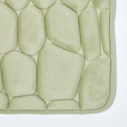 Homescapes Memory Foam Pebble Design Sage Green Bath Mat - thumbnail 2