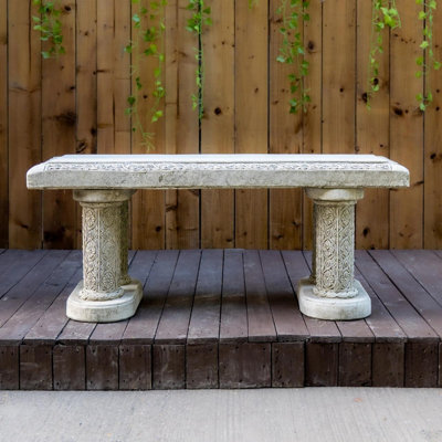 Large Stone Ornate Garden Bench Seat - image 1