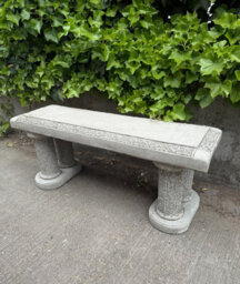 Large Stone Ornate Garden Bench Seat - thumbnail 6