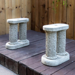 Large Stone Ornate Garden Bench Seat - thumbnail 4