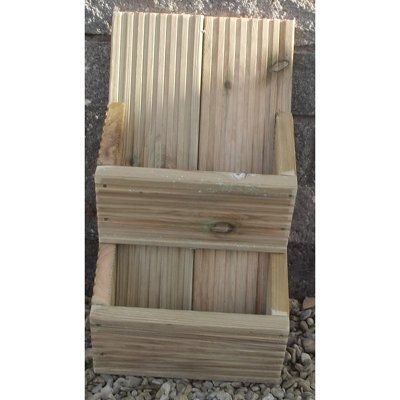 Garden Troughs and Planters Wall Mounted Wooden Decking Herb Strawberry Fruit Planter - 55Cm X 45Cm X 15Cm