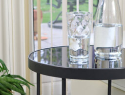 Aspect Furniture Fino Mirrored Round Side/end Table/lamp Table,anthracite/grey Mirror - thumbnail 4