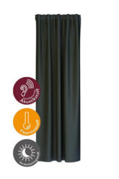 Bricoflor Blackout Curtain With Concealed Loops  - Black-Antracite - 2,45 X 1,40 M - Plain - thumbnail 4