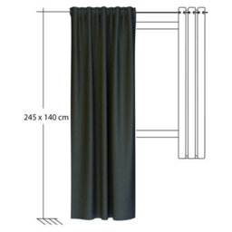 Bricoflor Blackout Curtain With Concealed Loops  - Black-Antracite - 2,45 X 1,40 M - Plain - thumbnail 6