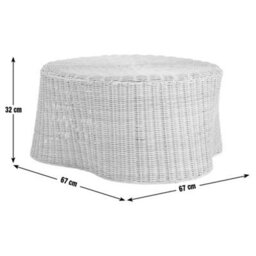 Boho Natural Rattan Round Coffee Table Living Room - thumbnail 2