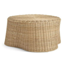 Boho Natural Rattan Round Coffee Table Living Room - thumbnail 1