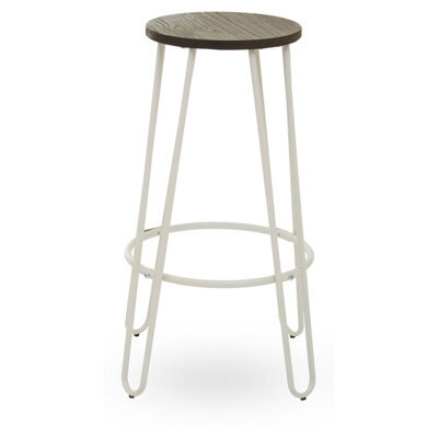 Orsina Sturdy White Finish Metal Bar Stool, Hairpin Stool For Kitchen Counter, Versatile Breakfast Stool For Home - image 1