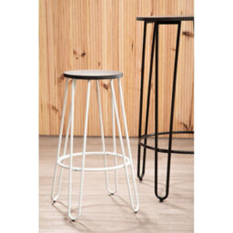Orsina Sturdy White Finish Metal Bar Stool, Hairpin Stool For Kitchen Counter, Versatile Breakfast Stool For Home - thumbnail 3