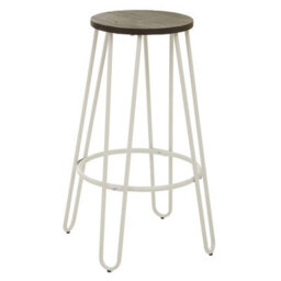Orsina Sturdy White Finish Metal Bar Stool, Hairpin Stool For Kitchen Counter, Versatile Breakfast Stool For Home - thumbnail 2