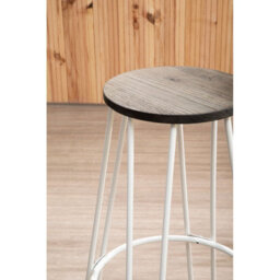 Orsina Sturdy White Finish Metal Bar Stool, Hairpin Stool For Kitchen Counter, Versatile Breakfast Stool For Home - thumbnail 4