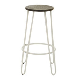 Orsina Sturdy White Finish Metal Bar Stool, Hairpin Stool For Kitchen Counter, Versatile Breakfast Stool For Home - thumbnail 9