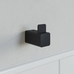 Affine Bathroom Wc Towel Robe Hook Holder Black Square Wall Mounted Stylish Modern - thumbnail 1