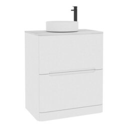 Royal Bathrooms Venice 700mm Gloss White Freestanding Bathroom Countertop Vanity Unit 2 Drawer With Art Basin - thumbnail 7