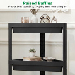Costway 3-Tier Corner Shower Caddy 2-Pack Bathroom Standing Shelf Drainage Holes-Black - thumbnail 9