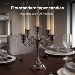 Candle Holder 5 Arm Metal Candelabra Black - thumbnail 5