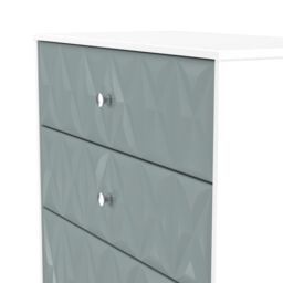 San Jose Ready Assembled Matt Duck Egg Blue & White No Effect 4 Drawer Deep Chest (H)1063mm (W)766mm (D)395mm - thumbnail 4