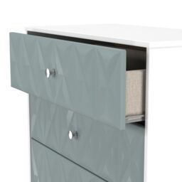 San Jose Ready Assembled Matt Duck Egg Blue & White No Effect 4 Drawer Deep Chest (H)1063mm (W)766mm (D)395mm - thumbnail 5
