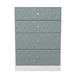 San Jose Ready Assembled Matt Duck Egg Blue & White No Effect 4 Drawer Deep Chest (H)1063mm (W)766mm (D)395mm - thumbnail 2