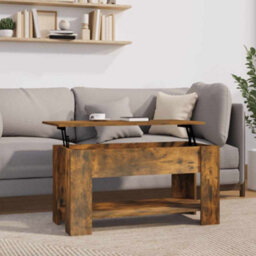 Berkfield Modern Coffee Table Smoked Oak 101X49X52 Cm Engineered Wood - thumbnail 2