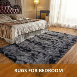 160X230Cm Dark Grey Rugs Living Room Large Soft Touch Rug Rug Fluffy Bedroom Rugs Modern Tie-Dye Rooms - thumbnail 2