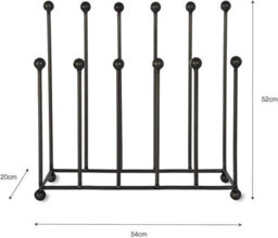 Ckb Ltd Farringdon Large Welly Stand Wellington Boot Rack Crafted In Steel Indoor Holds 6 Pairs Of Wellies, Walking Boots Or Shoes - thumbnail 5