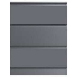 Fwstyle Stora Dark Grey 3 Drawer Chest Of Drawers (H) 77 (W) 60 (D) 40Cm Extra Deep Drawers - thumbnail 7