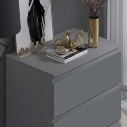 Fwstyle Stora Dark Grey 3 Drawer Chest Of Drawers (H) 77 (W) 60 (D) 40Cm Extra Deep Drawers - thumbnail 5