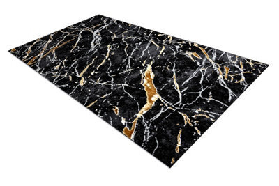 RugsX Carpet Allure 1963 Marble - Structural, Stylish, Glamour Black Gold 160X220 Cm - image 1