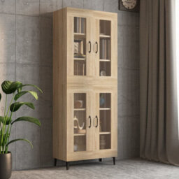 Berkfield Hanging Wall Cabinet Sonoma Oak 69.5X34X90 Cm - thumbnail 8