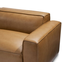 Valencia Nathan Full Aniline Leather Lounge Modular Four Seats Double Chaise Sofa Caramel Brown Color Fsc Pine Wood - thumbnail 4
