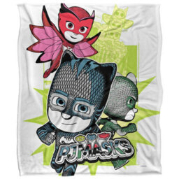 Pj Masks Group Pose Blanket White (One Size) - thumbnail 2