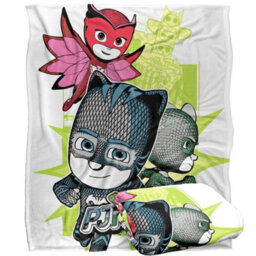 Pj Masks Group Pose Blanket White (One Size) - thumbnail 1