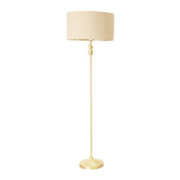 Valuelights Maggie Gold Metal Candlestick Floor Lamp With Beige And Metallic Gold Lamp Shade - thumbnail 2
