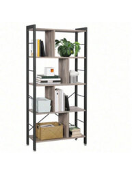 LEDREM Bookshelf, Bookcase, 5 Tiers, Office Shelf, Open Shelf, Large, Metal Structure, Industrial Style - thumbnail 8