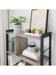 LEDREM Bookshelf, Bookcase, 5 Tiers, Office Shelf, Open Shelf, Large, Metal Structure, Industrial Style - thumbnail 7